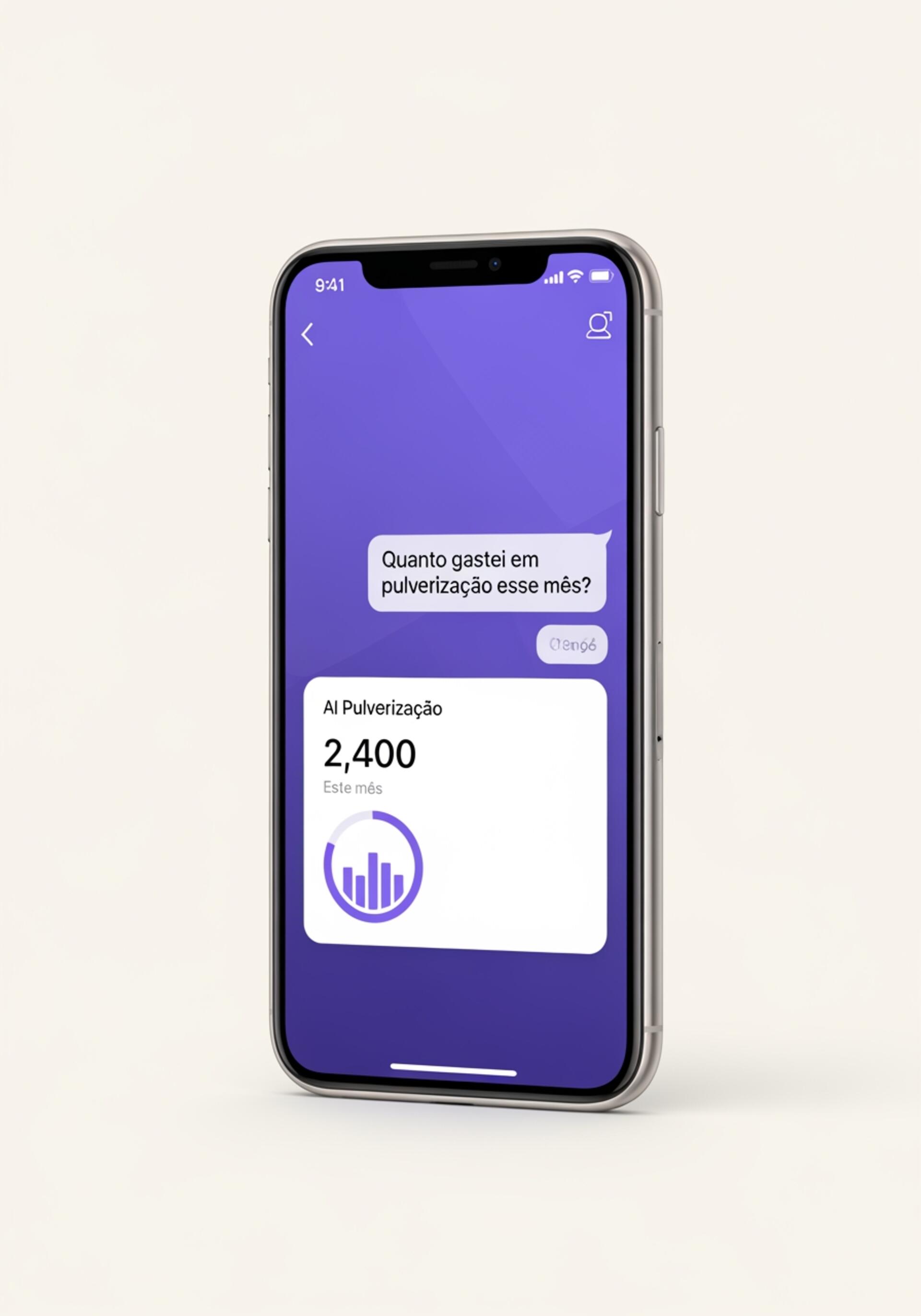 Tela do app Rumo IA exibindo chat em português com análise preditiva